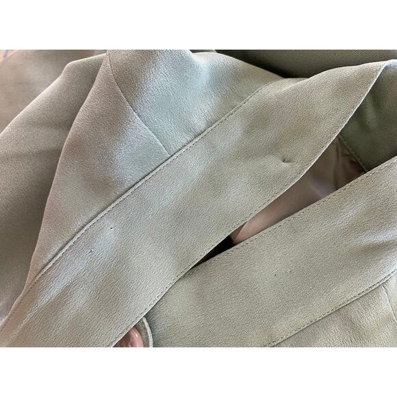 vintage BARRIE PACE Ltd. light turquoise blue 100% silk straight pencil skirt - Picture 6 of 8